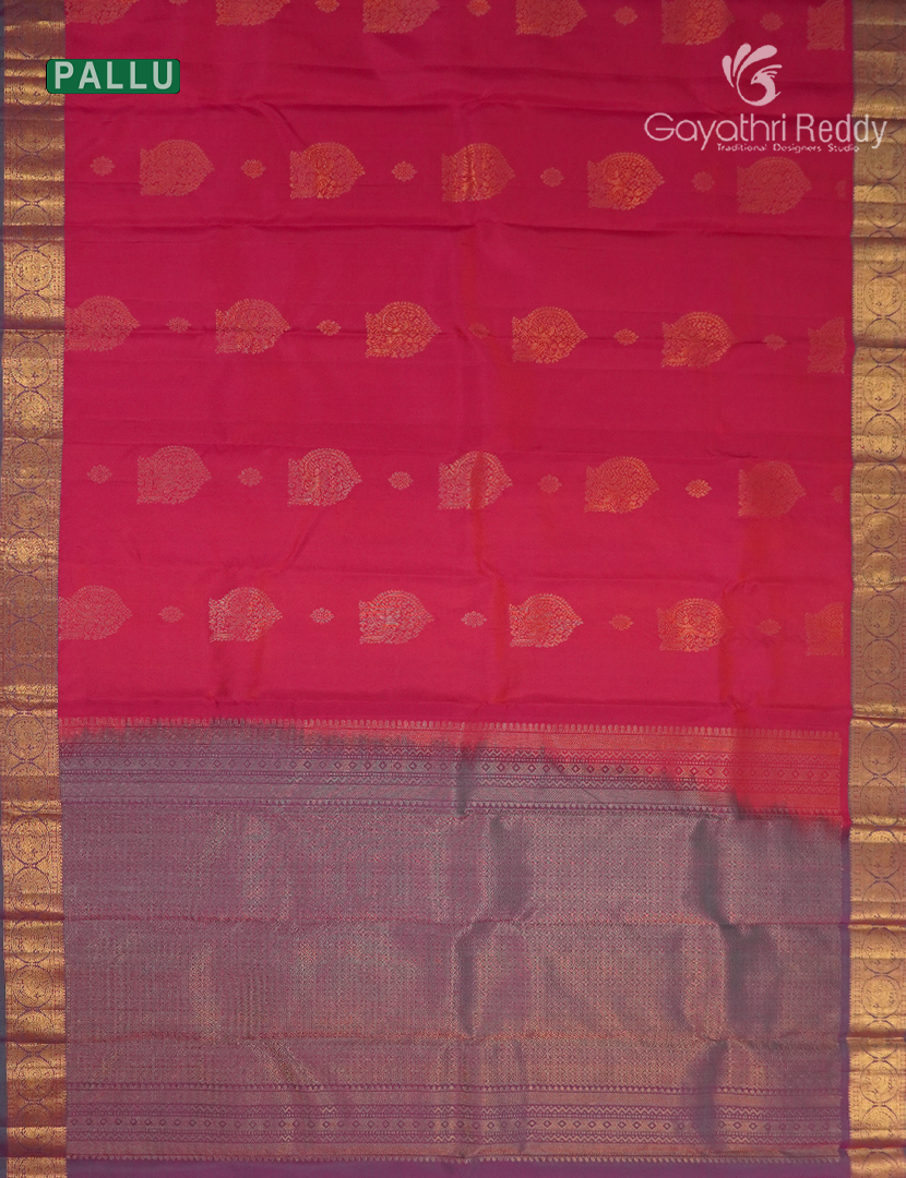 Pure Kanchipuram Silk Saree in Rose Pink
