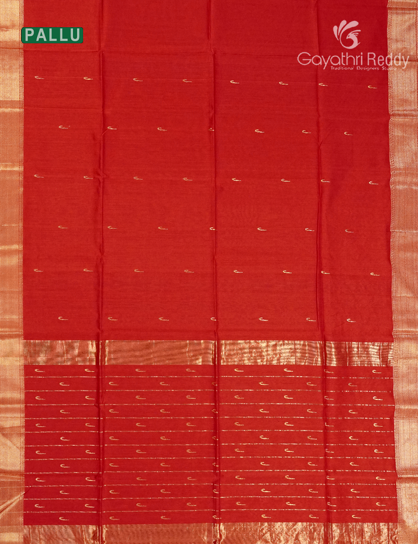 Pure Chanderi Sico Saree in Red
