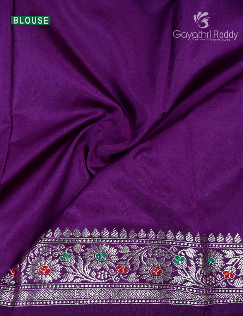 Semi Banaras Katan Silk Saree in Purple