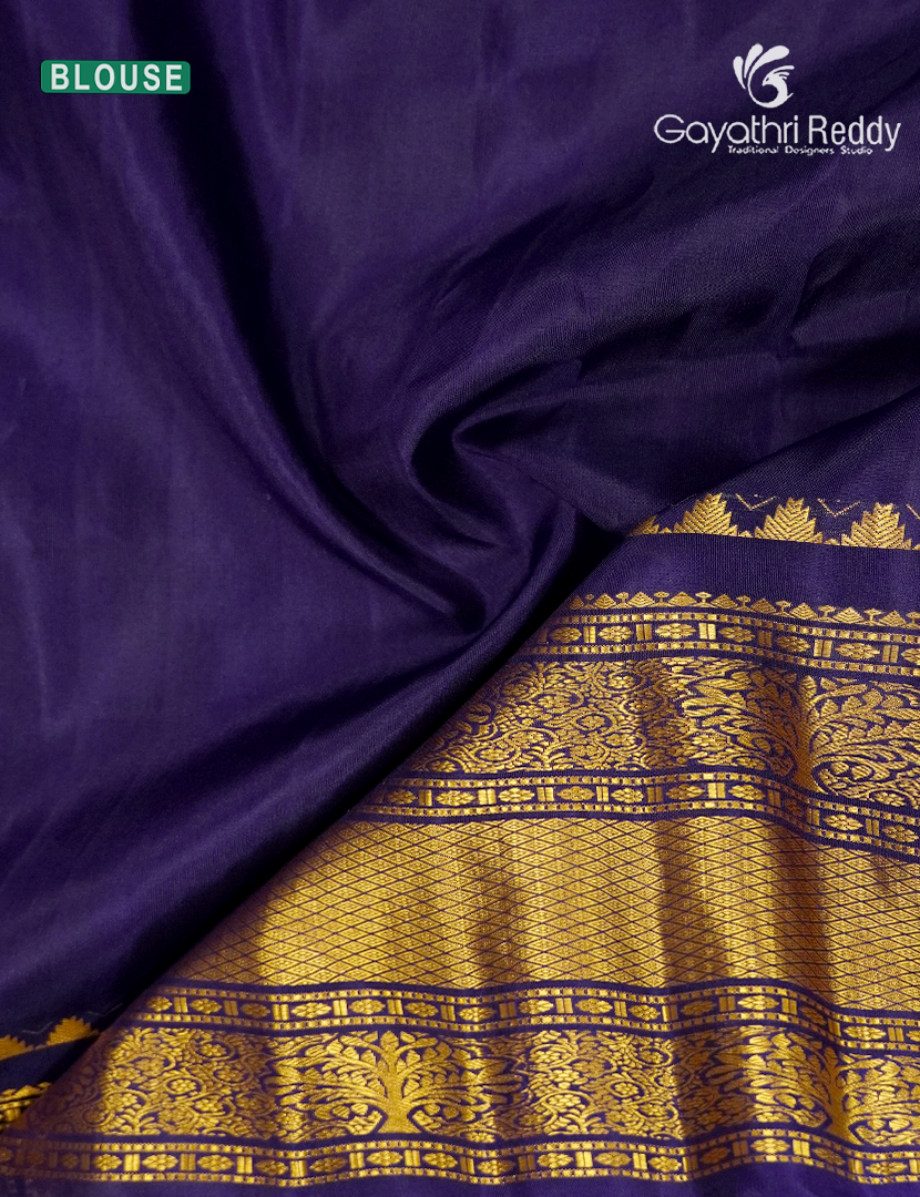 Pure Gadwal Silk Saree in Deep Blue