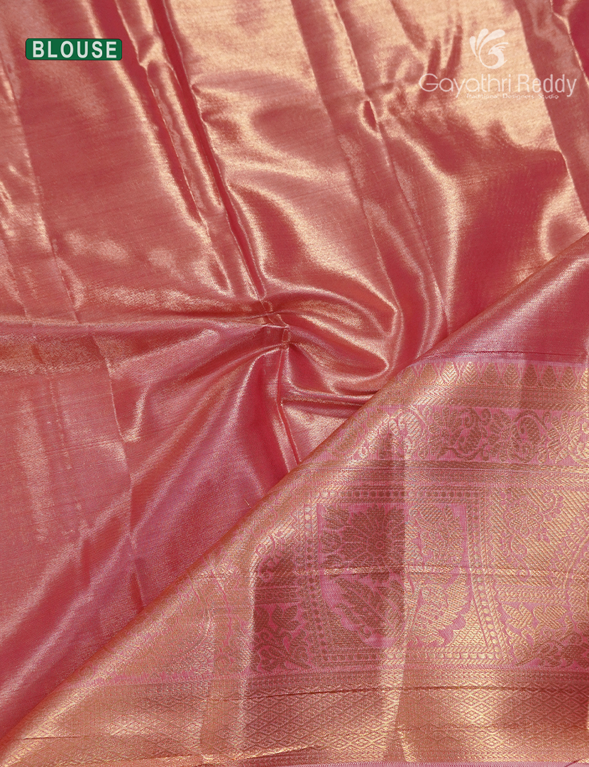 Semi Kanchipuram Silk Saree in Baby Peach