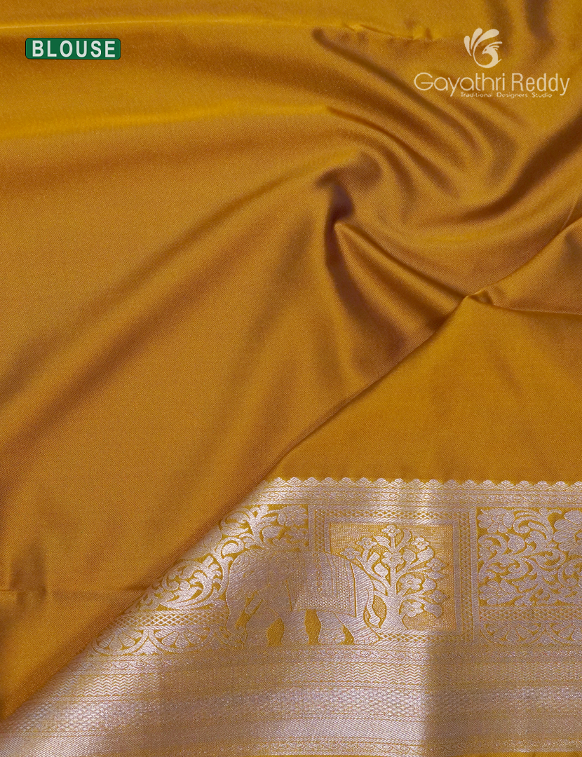 Soft Silk Saree in Mauve and Deep Mustard