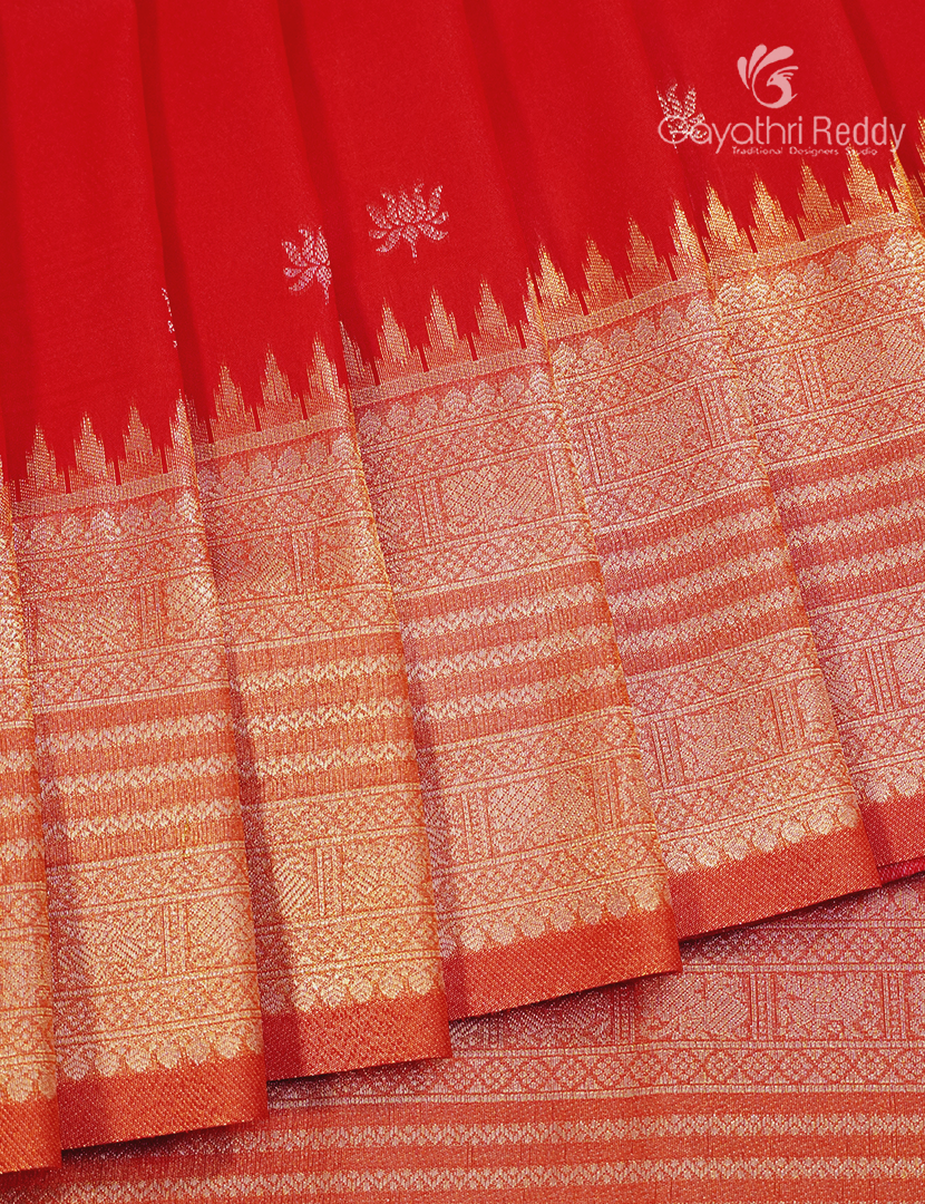 Semi Kanchipuram Art Silk Saree in Red
