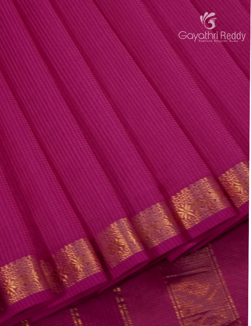 Pure Chanderi Sico Saree in Rani Pink