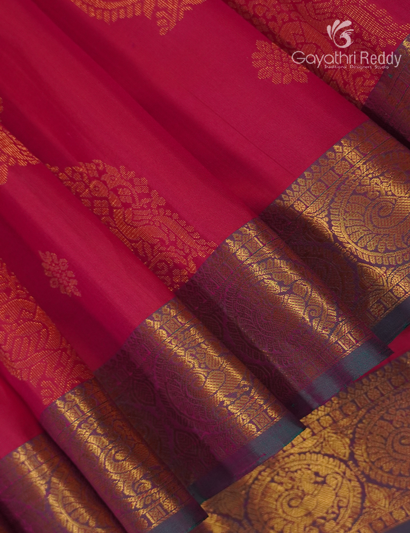 Pure Kanchipuram Silk Saree in Rose Pink