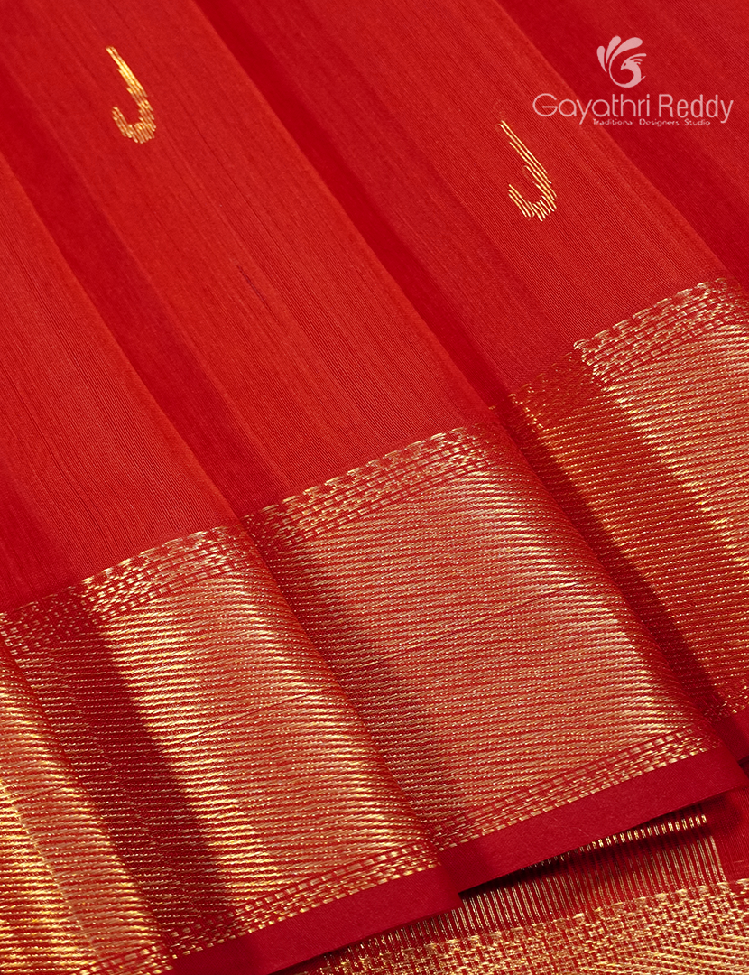 Pure Chanderi Sico Saree in Red