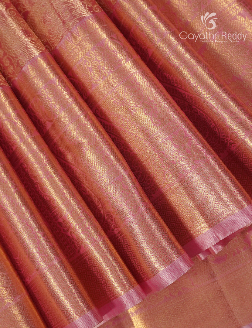 Semi Kanchipuram Silk Saree in Baby Peach