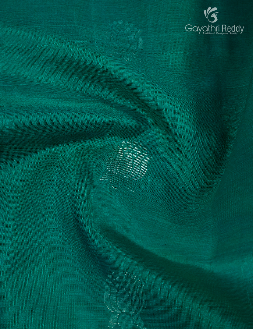 Pure Arani Sico Saree in Sea green and Lime yellow
