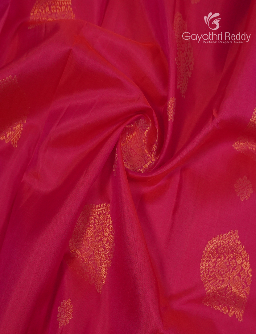 Pure Kanchipuram Silk Saree in Rose Pink