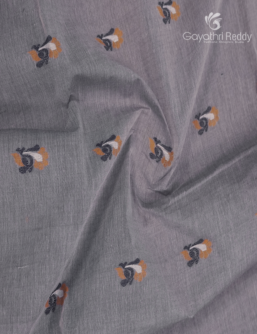 Jamdani Cotton Saree in Grey