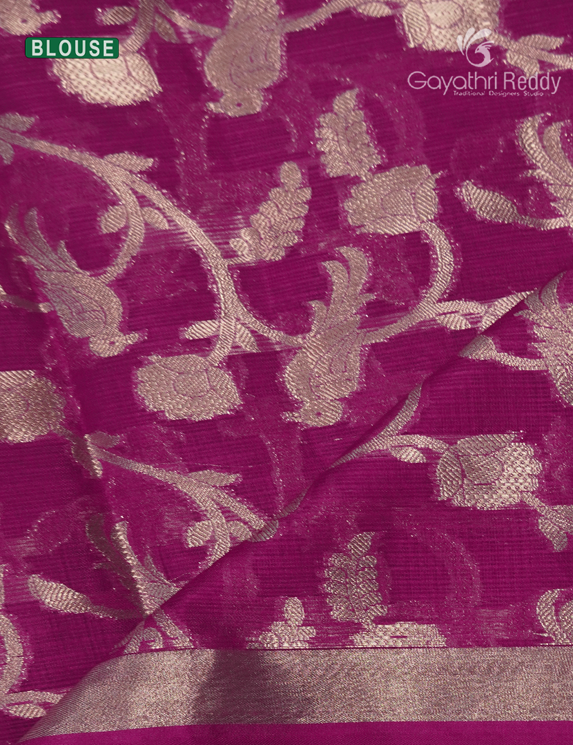 Banaras Kota Lehanga Set in Sky Blue and Rani Pink