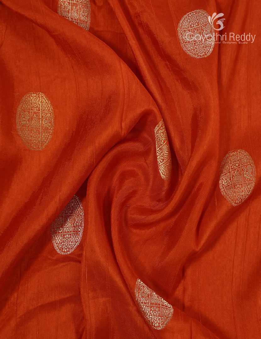Semi Mysore Crepe Saree in Orange