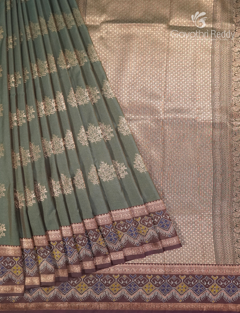 Semi Kanchipuram Art Silk Saree in Concrete Grey