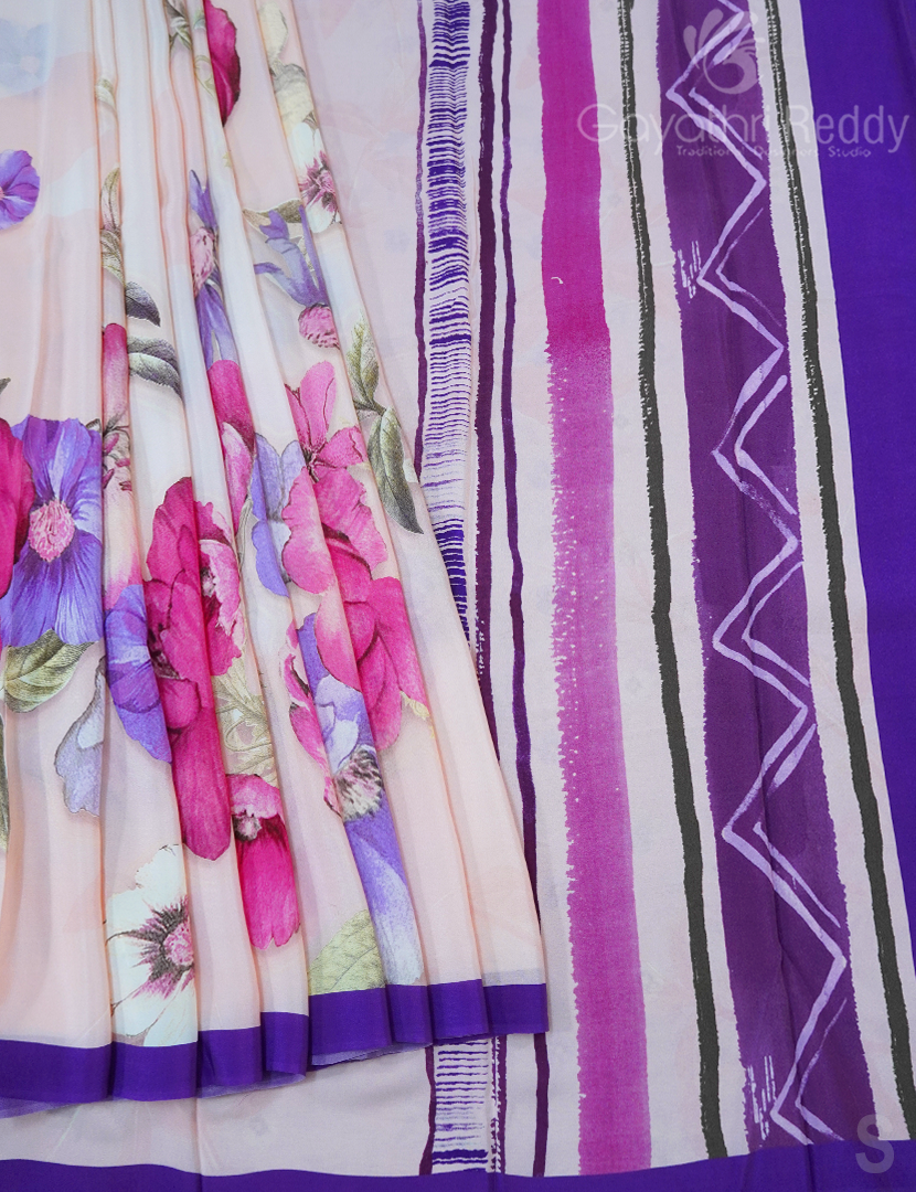 PURE CRAPE PRINTED SAREE-PCP16