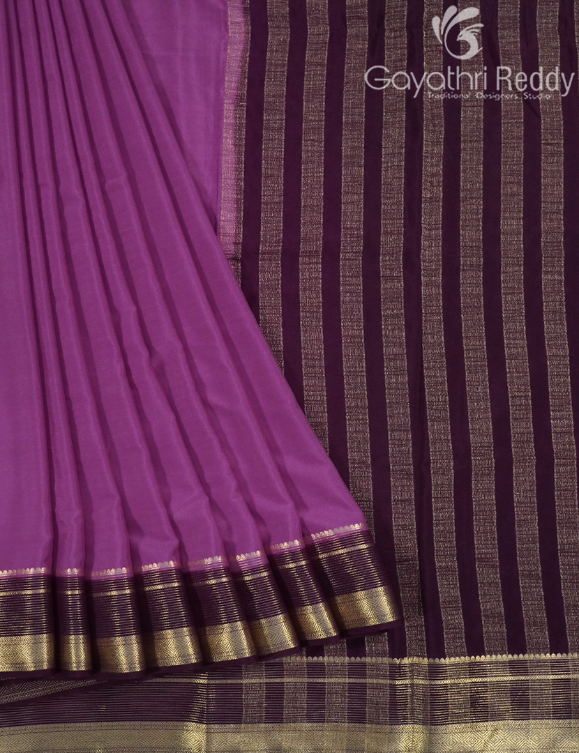 SEMI MYSORE CRAPE SAREE-SMC371