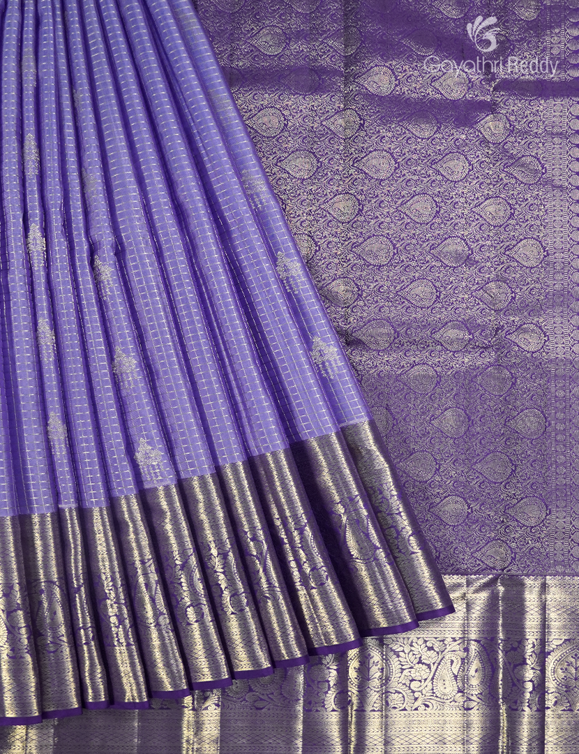Pure Kanchipuram Vintage Saree in Lavender and Purple