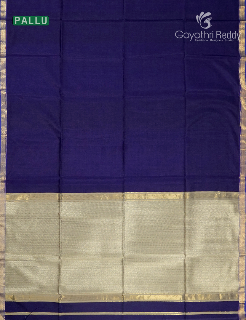 Pure Chanderi Sico Saree in Navy Blue