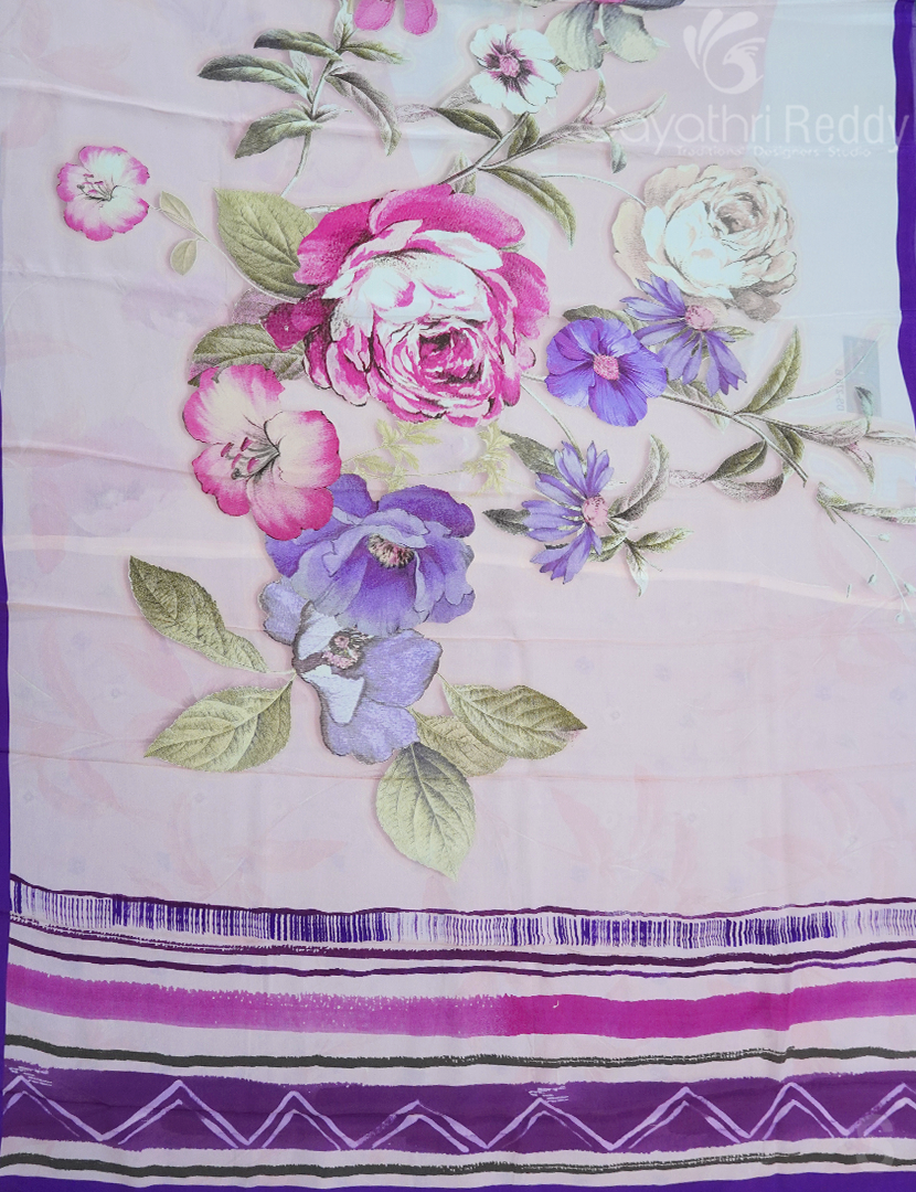 PURE CRAPE PRINTED SAREE-PCP16