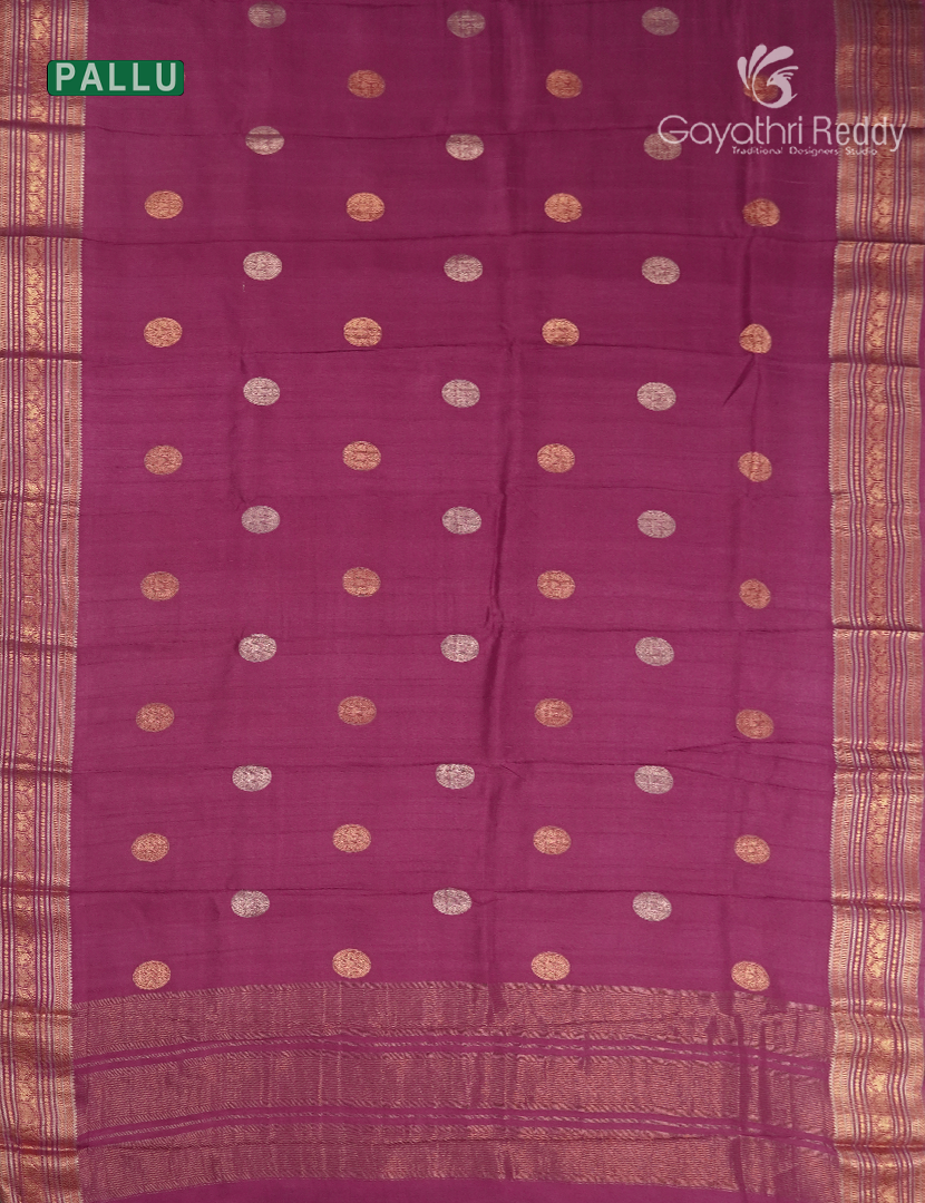 Semi Mysore Crepe Saree in Magenta