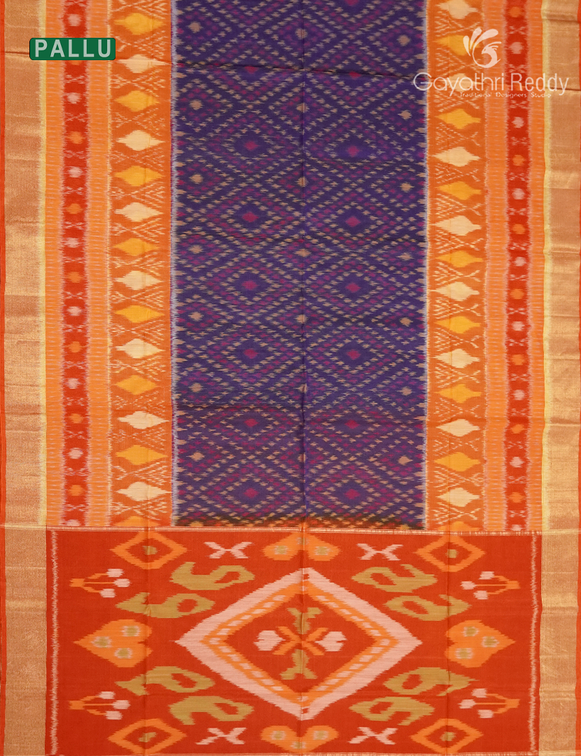 Kanchipuram Sico Saree in Deep Violet and Red