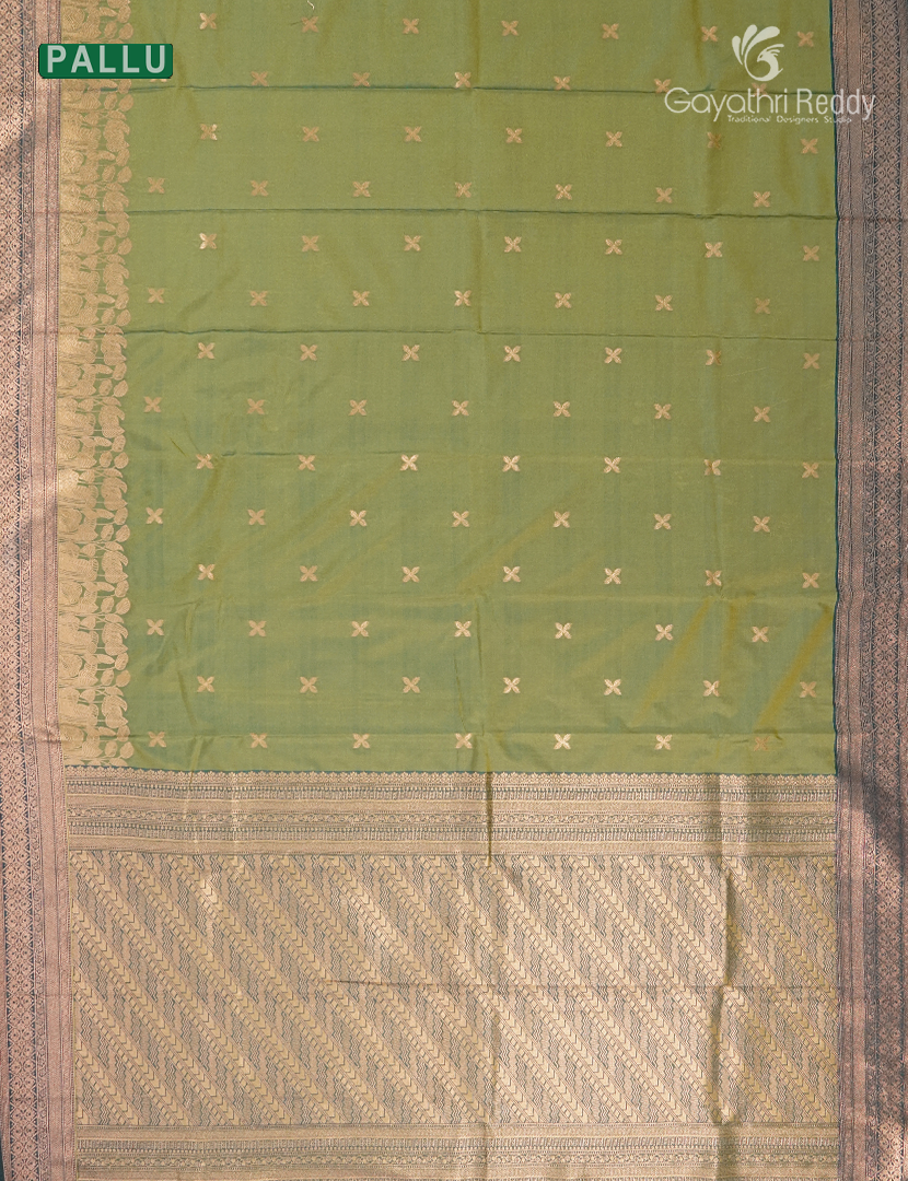 Semi Kanchipuram Art Silk Saree in Sage Green