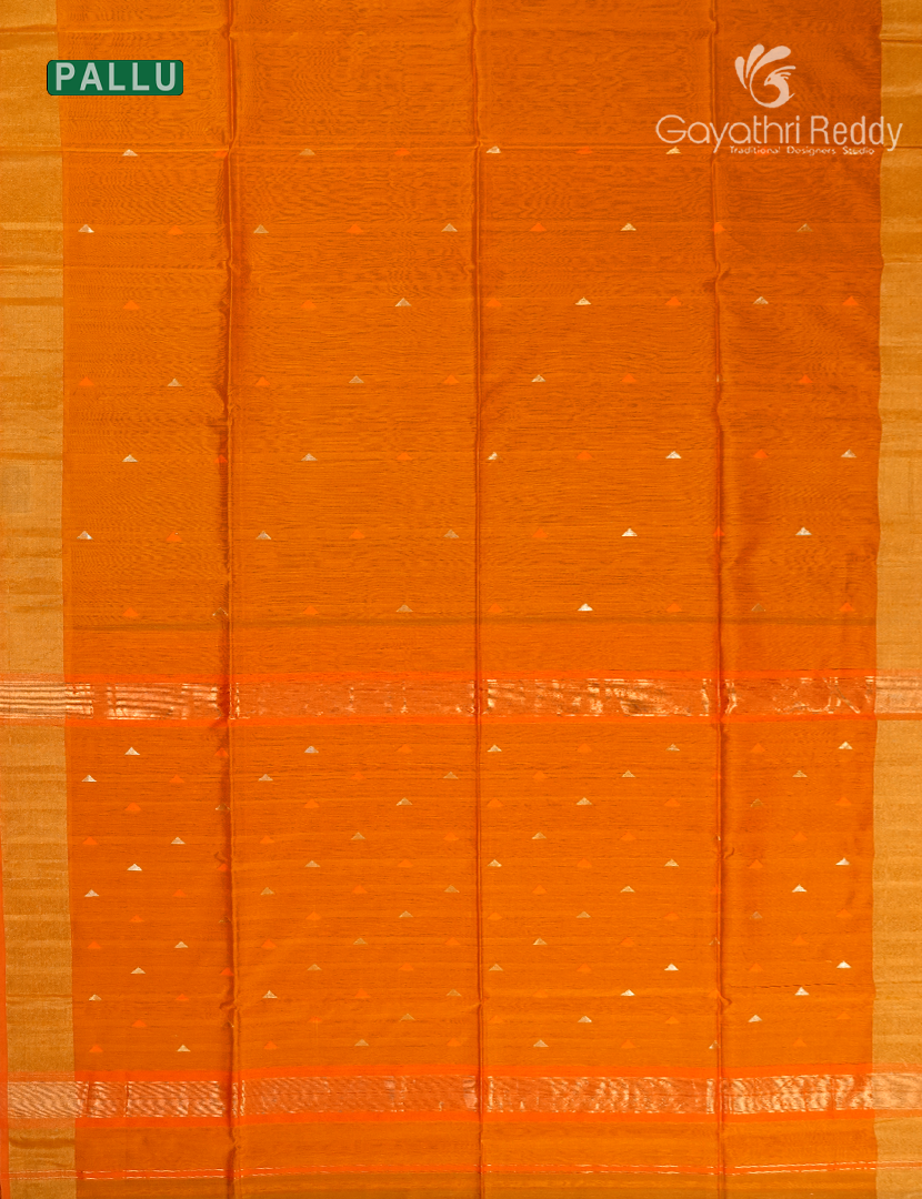 Pure Chanderi Sico Saree in Orange