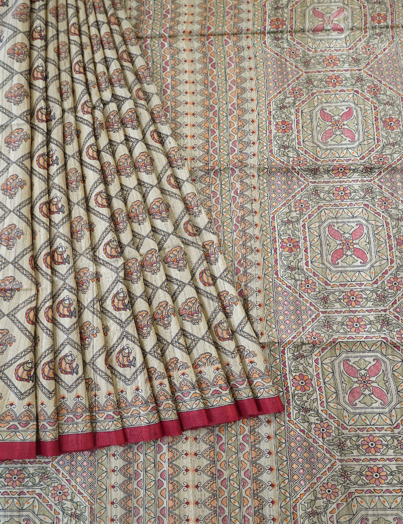 PURE DESI TUSSAR SILK-TS1368