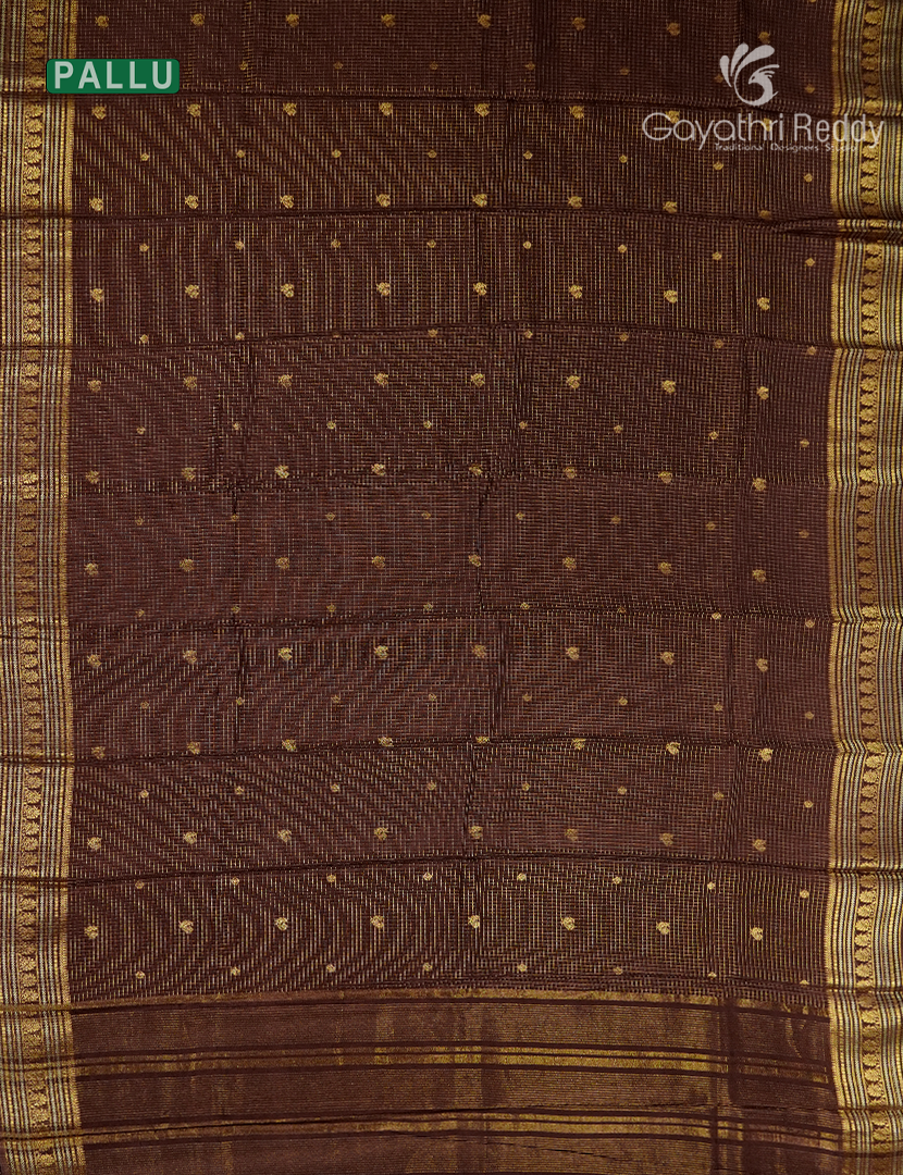Semi Mysore Crepe Saree in Brown