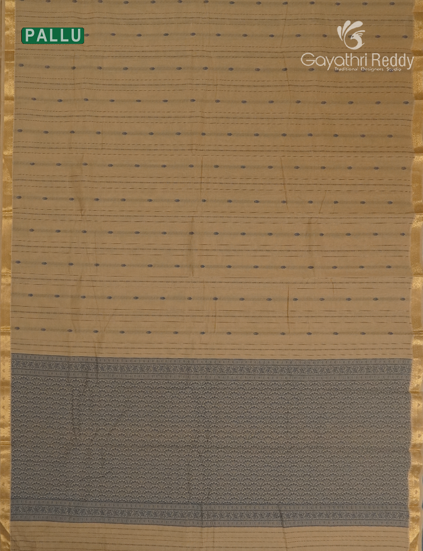 Pure Kanchi Cotton Saree in Beige