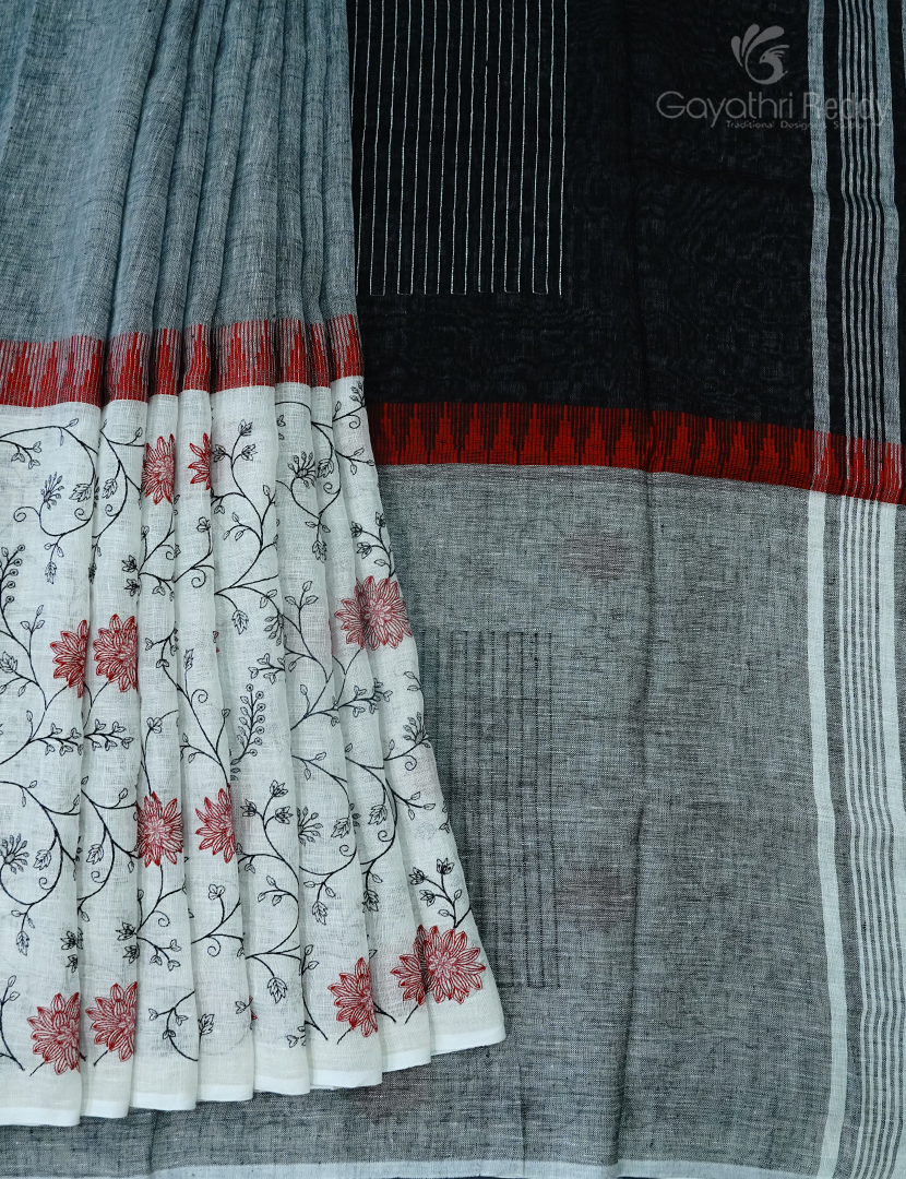 PURE LINEN SAREE-L1341