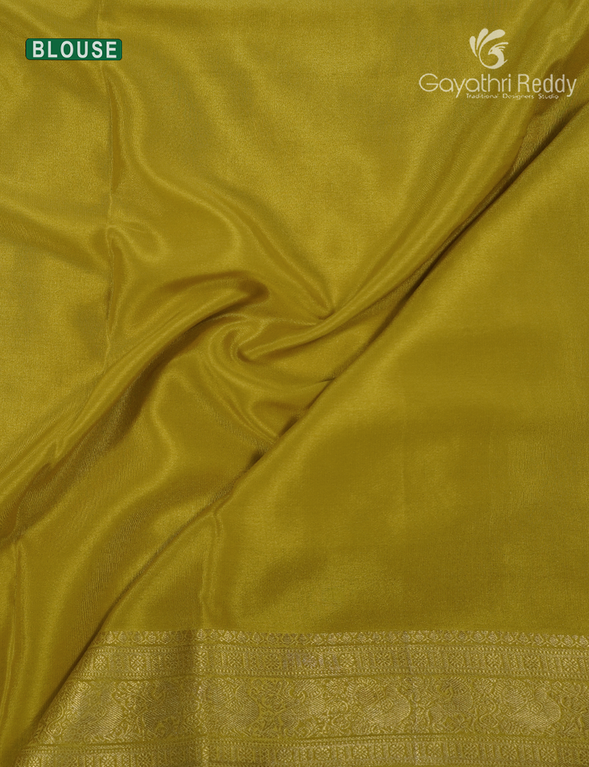 Pure Mysore Silk Saree in Khakhi Green