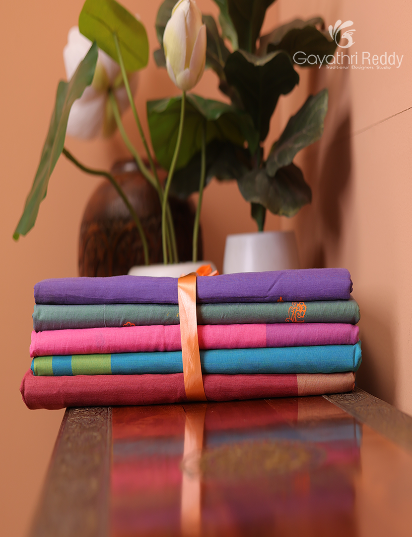 Silk Cotton Sarees Combo ( Set of 5 )