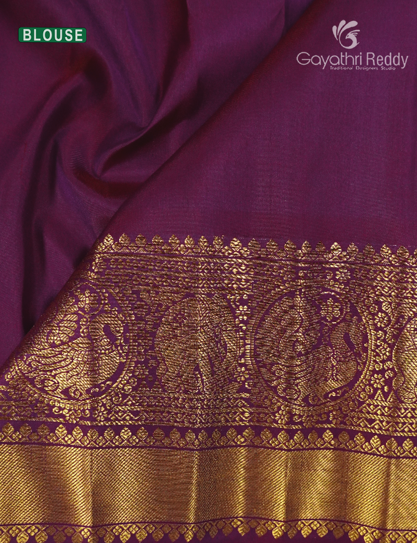 Pure Gadwal Silk Saree in Mauve and Maroon