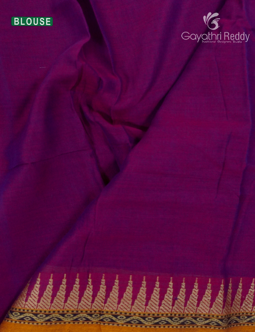 Pure Narayanpet Cotton Saree in Magenta
