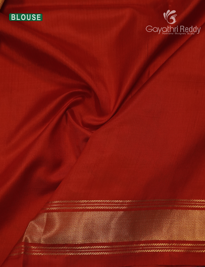 Pure Ikat Silk Saree in Orange and Red