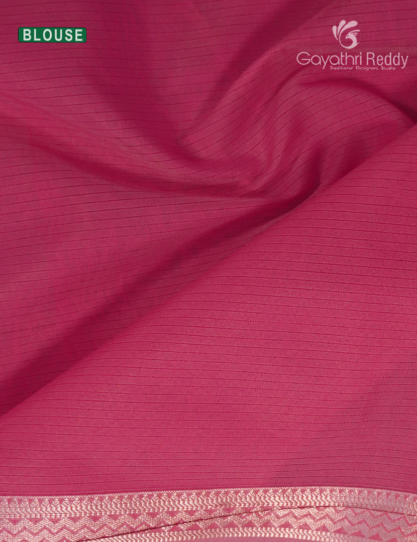Kanchipuram Sico Saree in Sea Green and Rose Pink