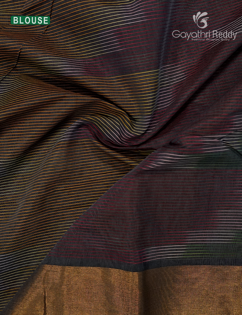 Semi Ikat Sico Saree in Grey