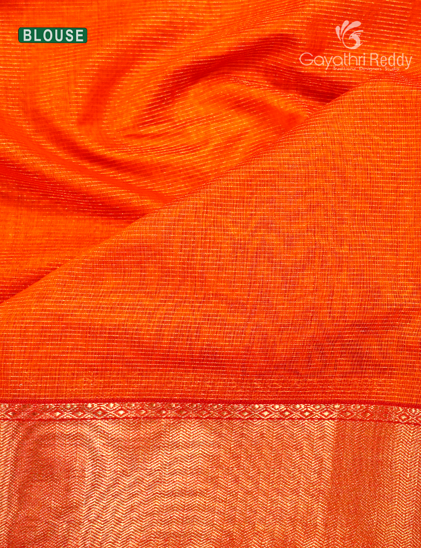 Pure Chanderi Sico Saree in Orange