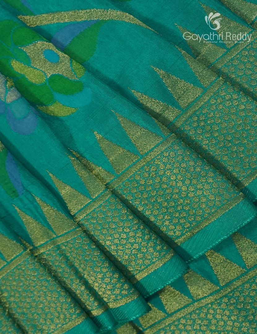 Pure Satin Silk Saree in Sea Green