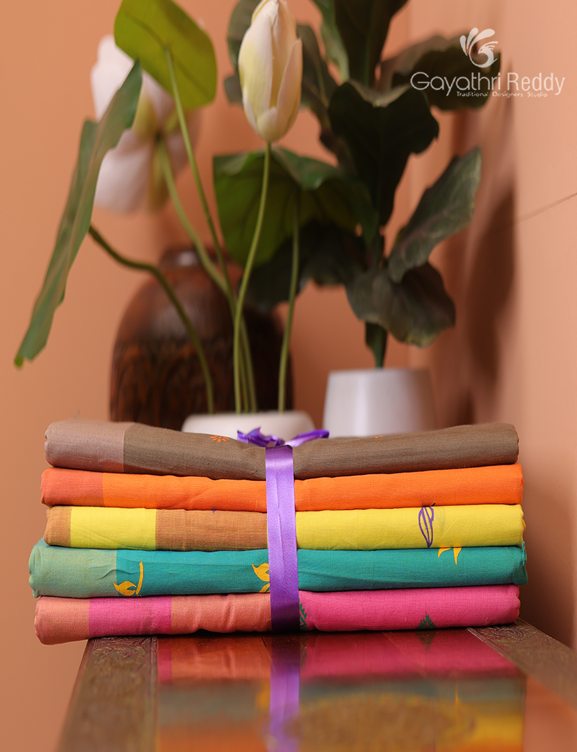 Silk Cotton Sarees Combo ( Set of 5 )
