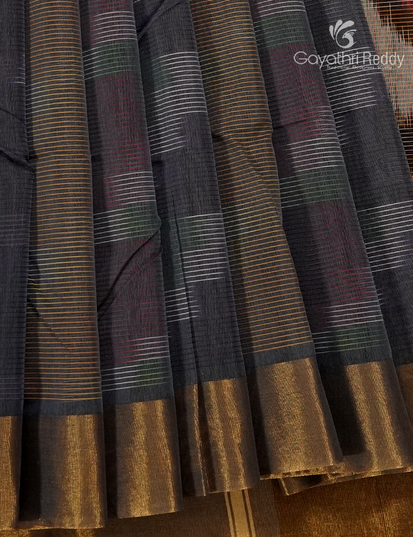 Semi Ikat Sico Saree in Grey