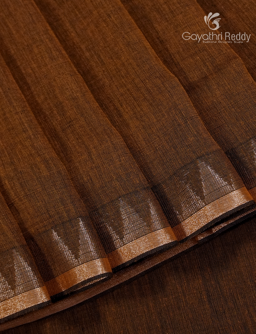 Jamdani Cotton Saree in Brown