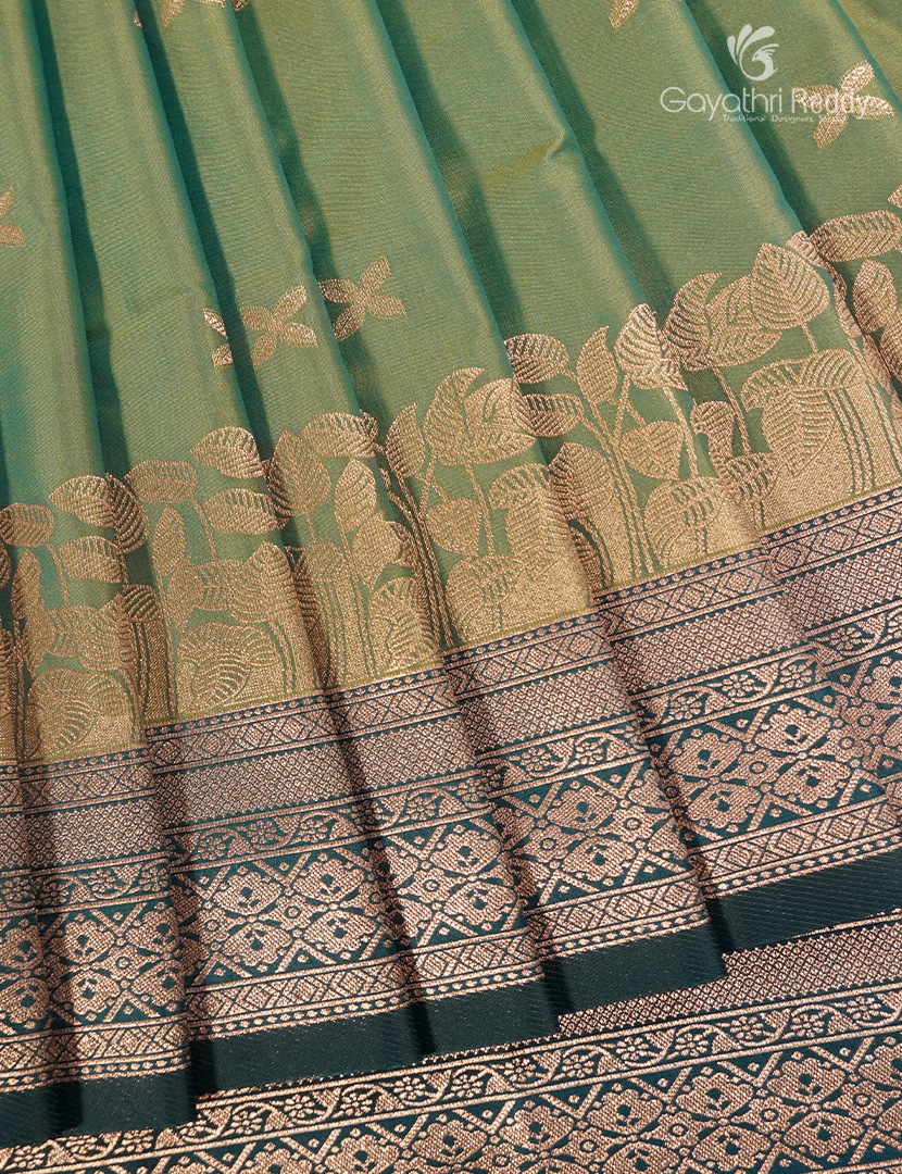 Semi Kanchipuram Art Silk Saree in Sage Green