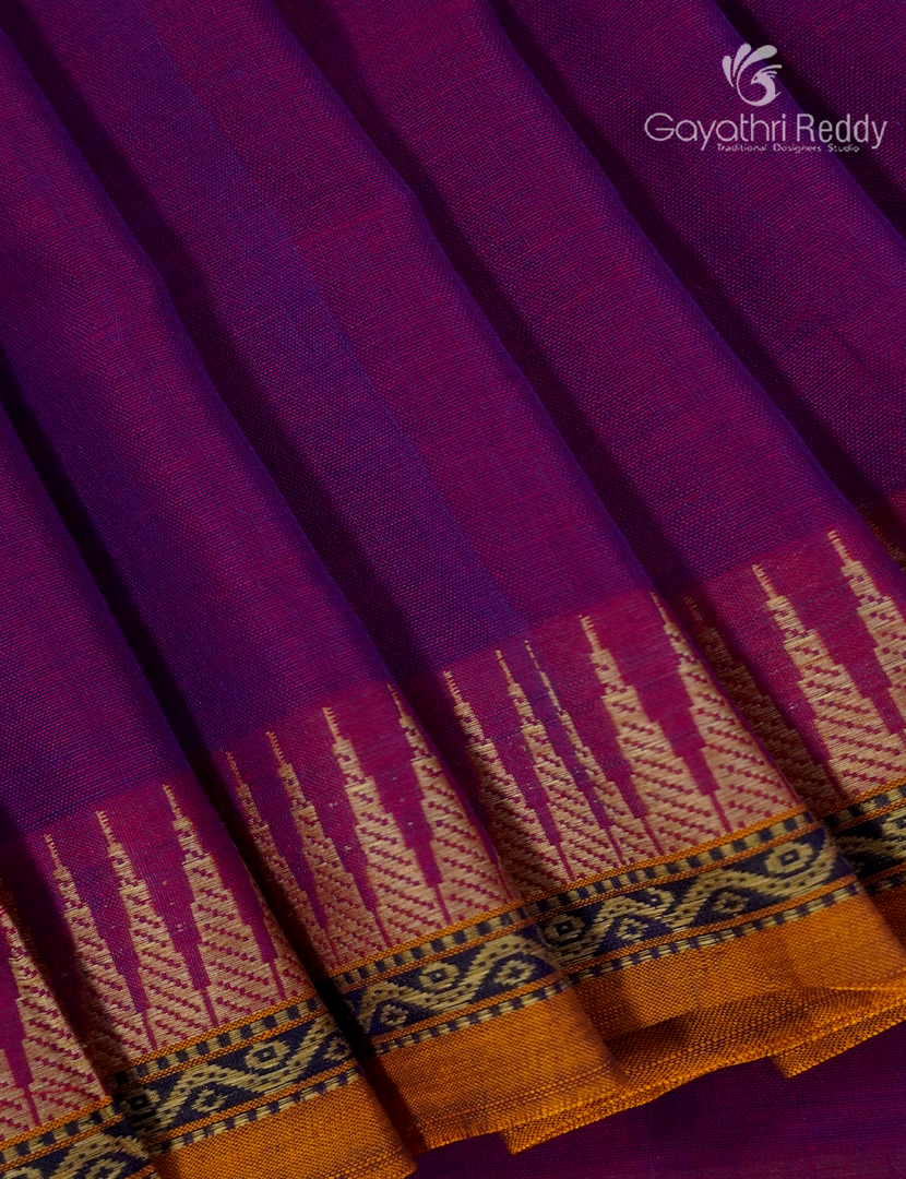 Pure Narayanpet Cotton Saree in Magenta