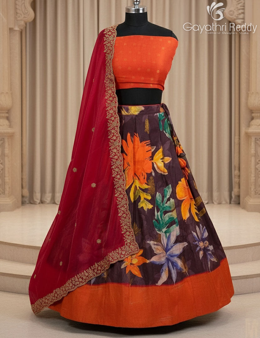 FANCY PRINTED LEHANGAS(FREE SIZE)-FL487
