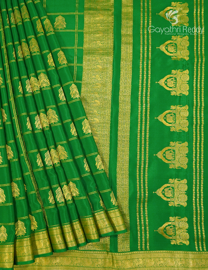 Pure Mysore Silk Saree in Green