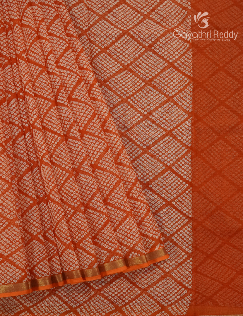 Premium Quality Cotton Kota Saree in Orange