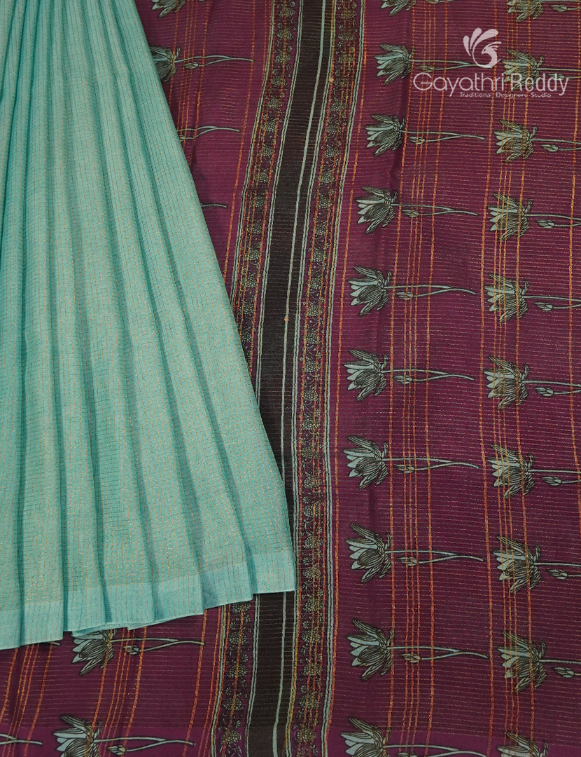 Pure Munga Silk Saree in Sea Green