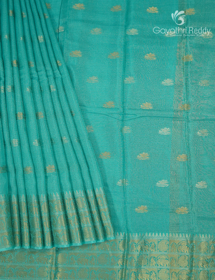 Semi Mysore Crepe Saree in Sea Green