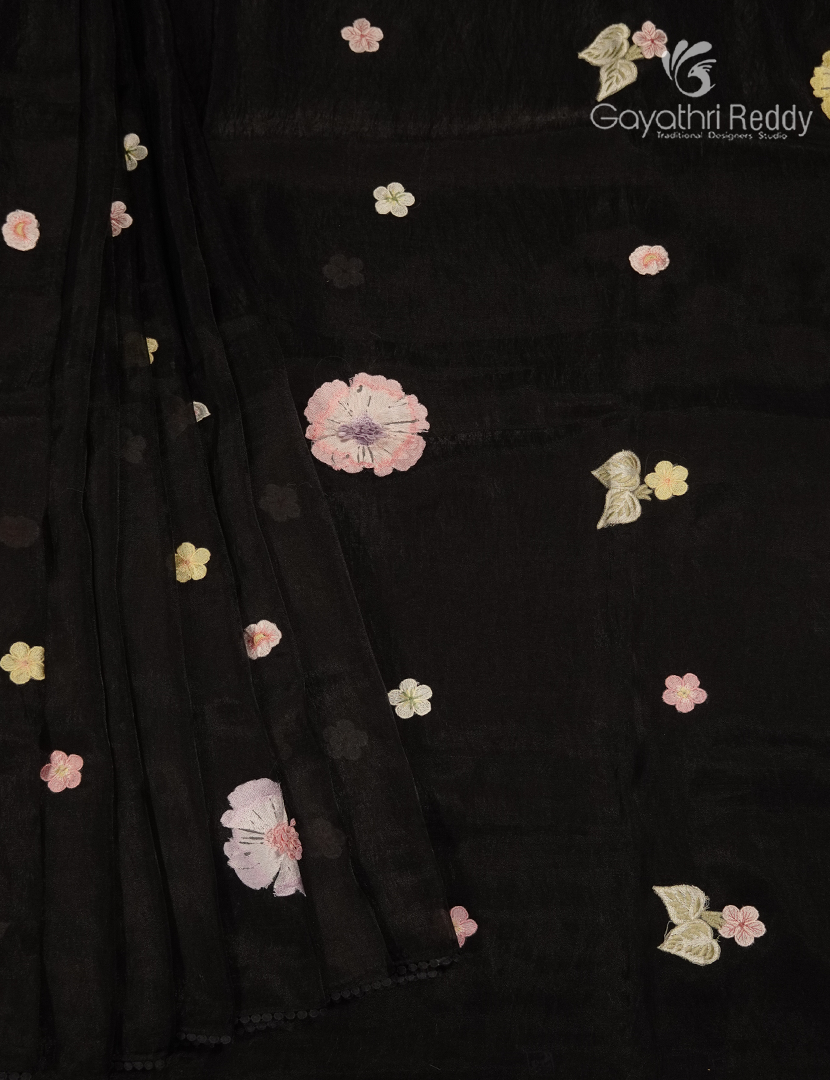 Organza Fancy Saree in Black